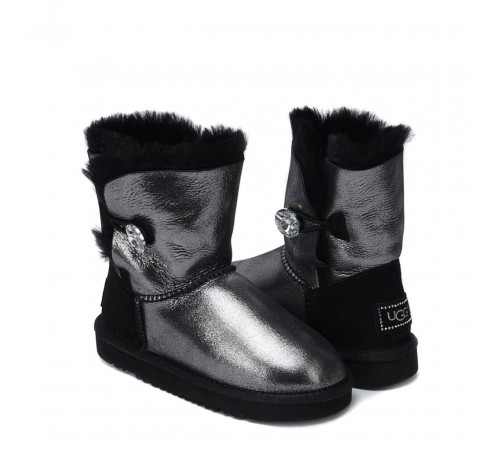 UGG Kids Bailey Button I Do Black 