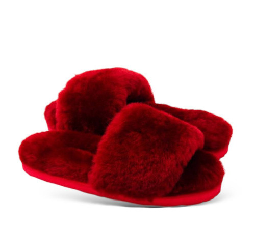 UGG Fluff Slide Slippers Bordo