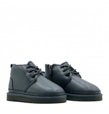 UGG Kids Neumel Zip Leather Grey 