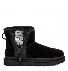 UGG Classic Mini Zipper Tape Logo Black