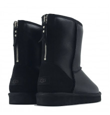 UGG Mens Classic Short Zip Metallic Black 